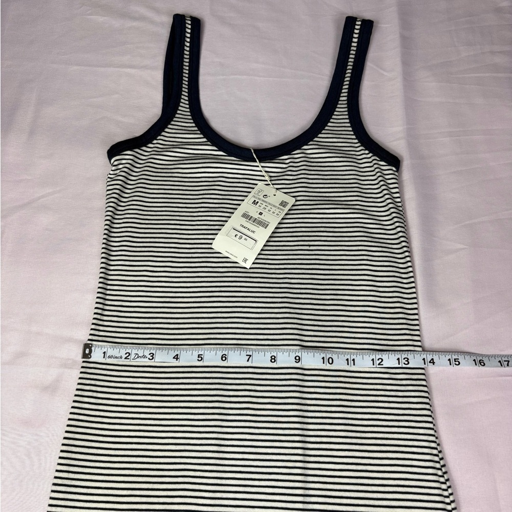Zara Blue and White Striped Tank - Picture 2 of 10